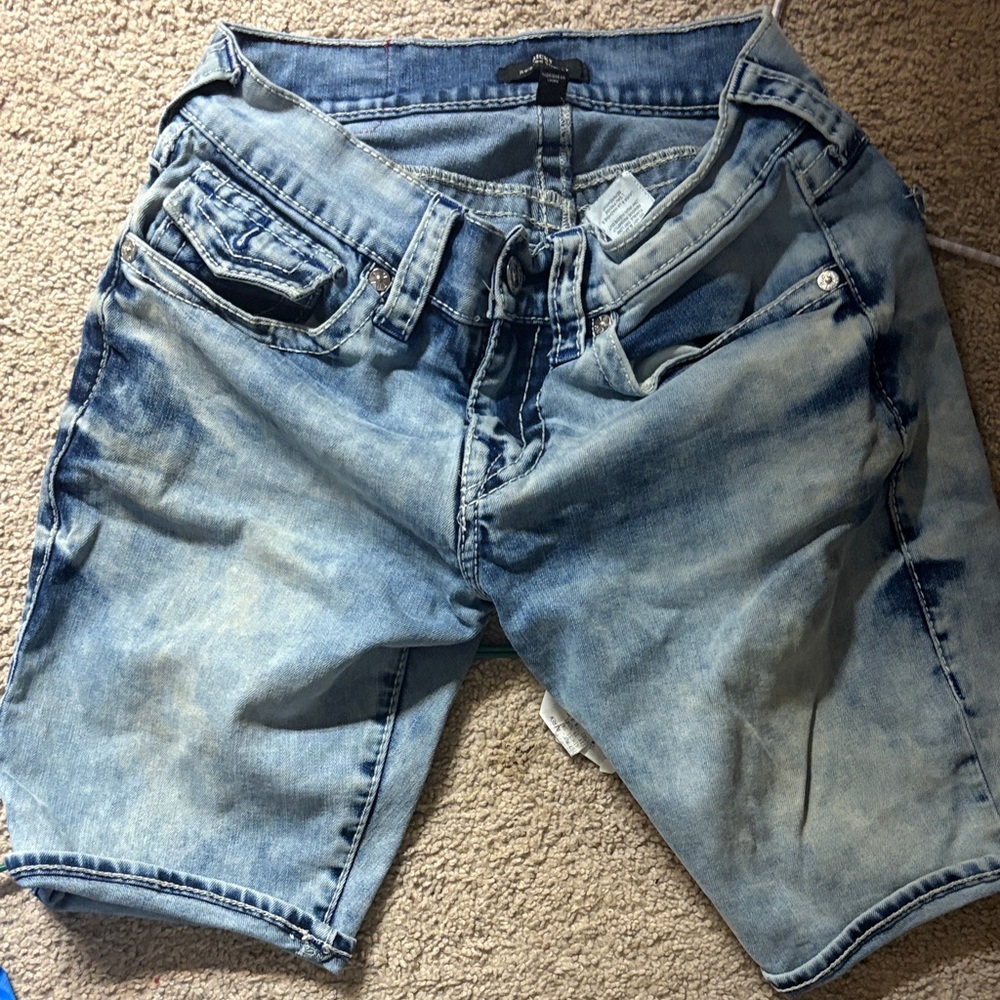 True Religion Light Blue Jean Shorts